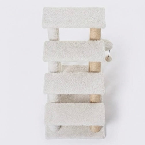Escalier pour chat 4 marches avec griffoir - Protège canapé et fauteuil
