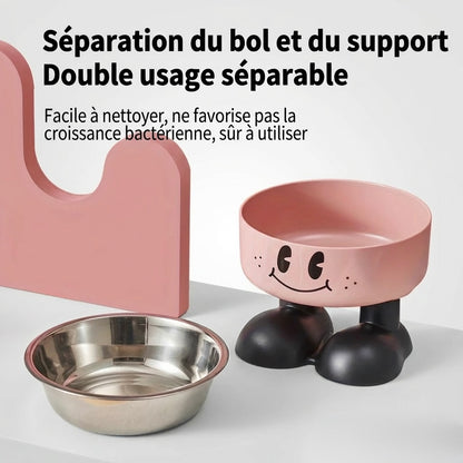 Gamelle chat surelévée inox – anti-déversement