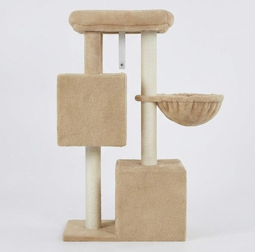 Arbre à chat 98cm double cave style végétal