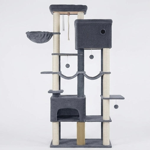 Arbre à chat XXL 200cm gratte-ciel 9 niveaux
