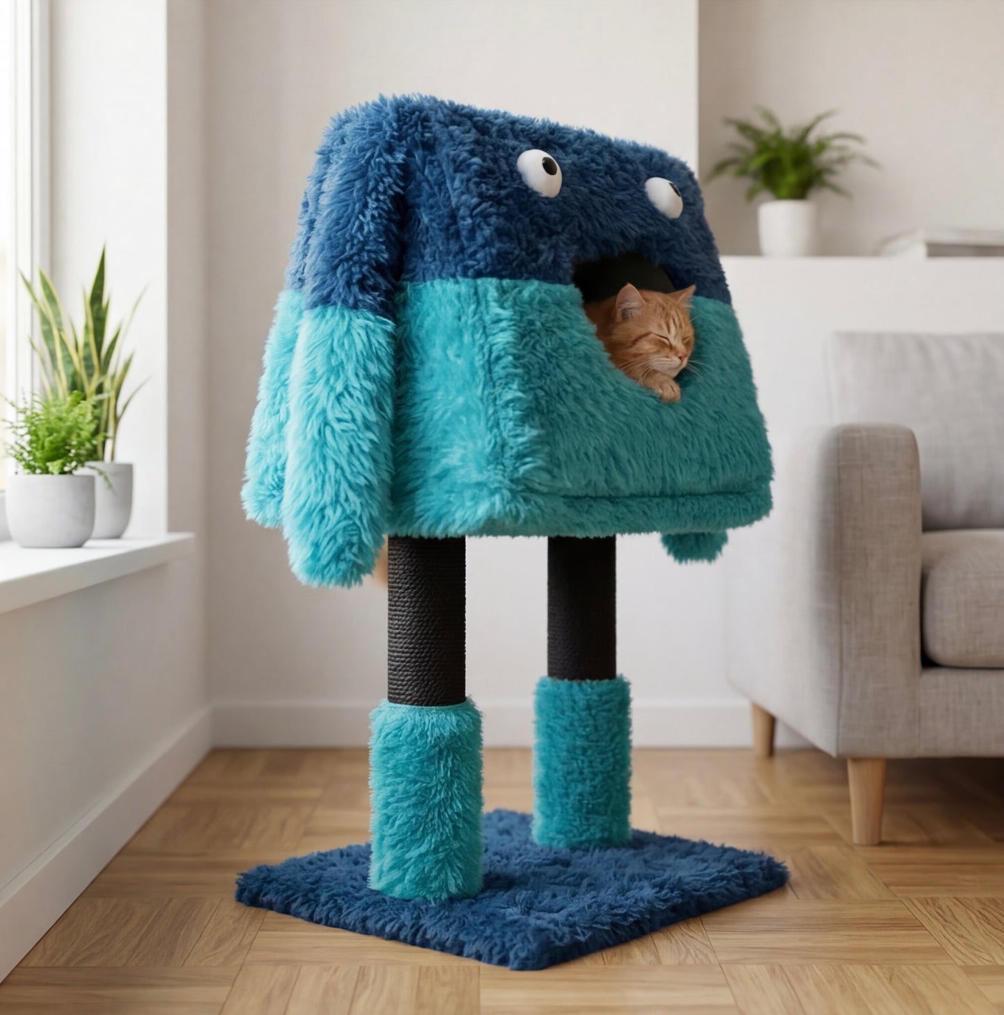 Arbre à chat monstre design ludique