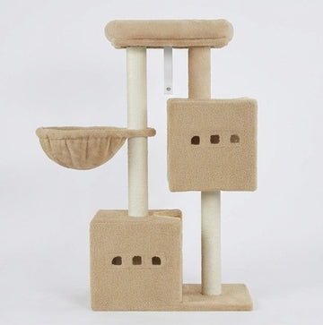 Arbre à chat 98cm double cave style végétal