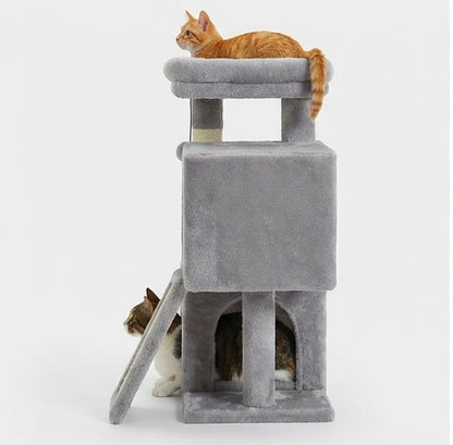 Arbre à chat double niche avec rampe