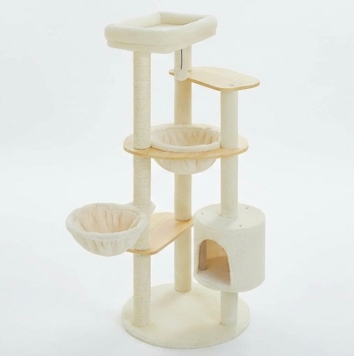 Arbre à chat multi-niveaux 136cm avec hamac