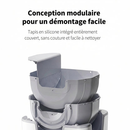 Litière auto-nettoyante ouverte avec contrôle odeurs