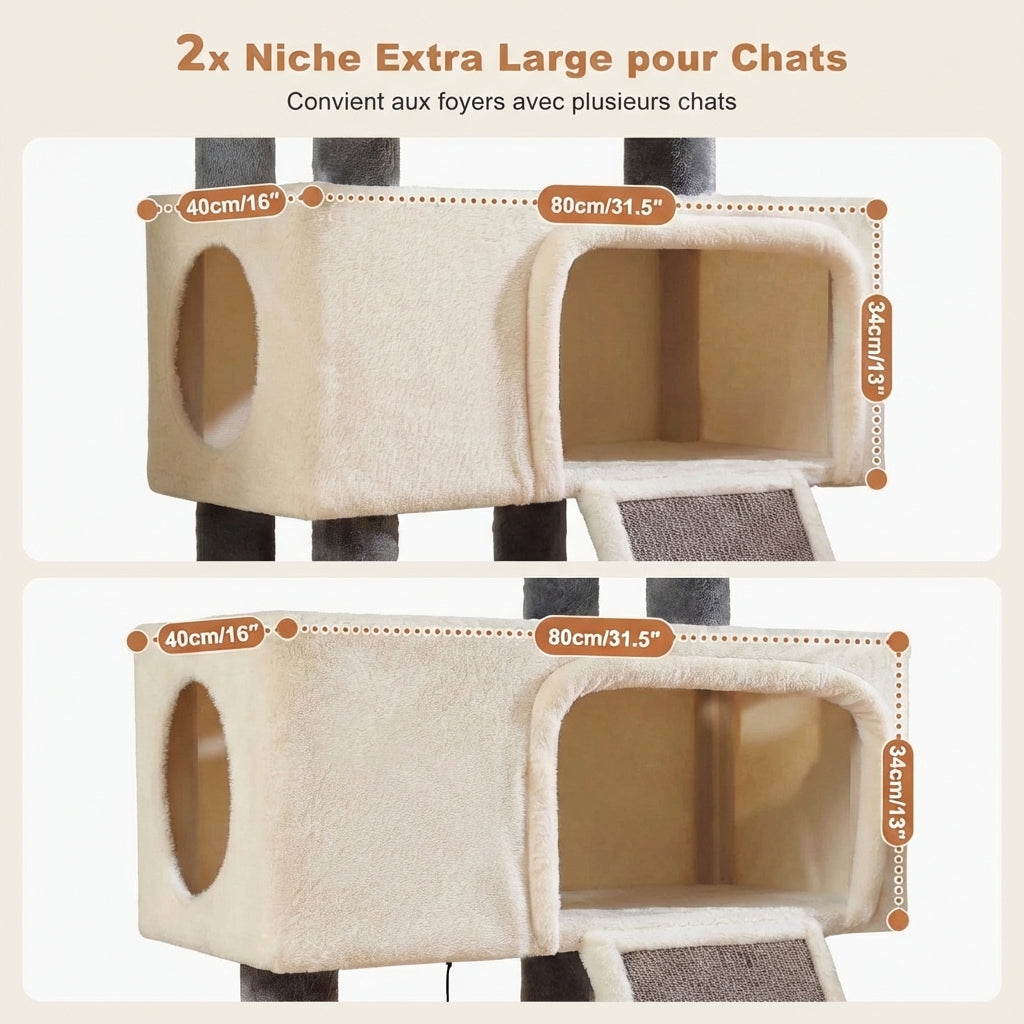 Arbre à chat XXL 209cm grands chats