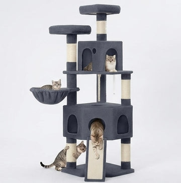 Arbre à chat 174cm multi-chats - Gris foncé