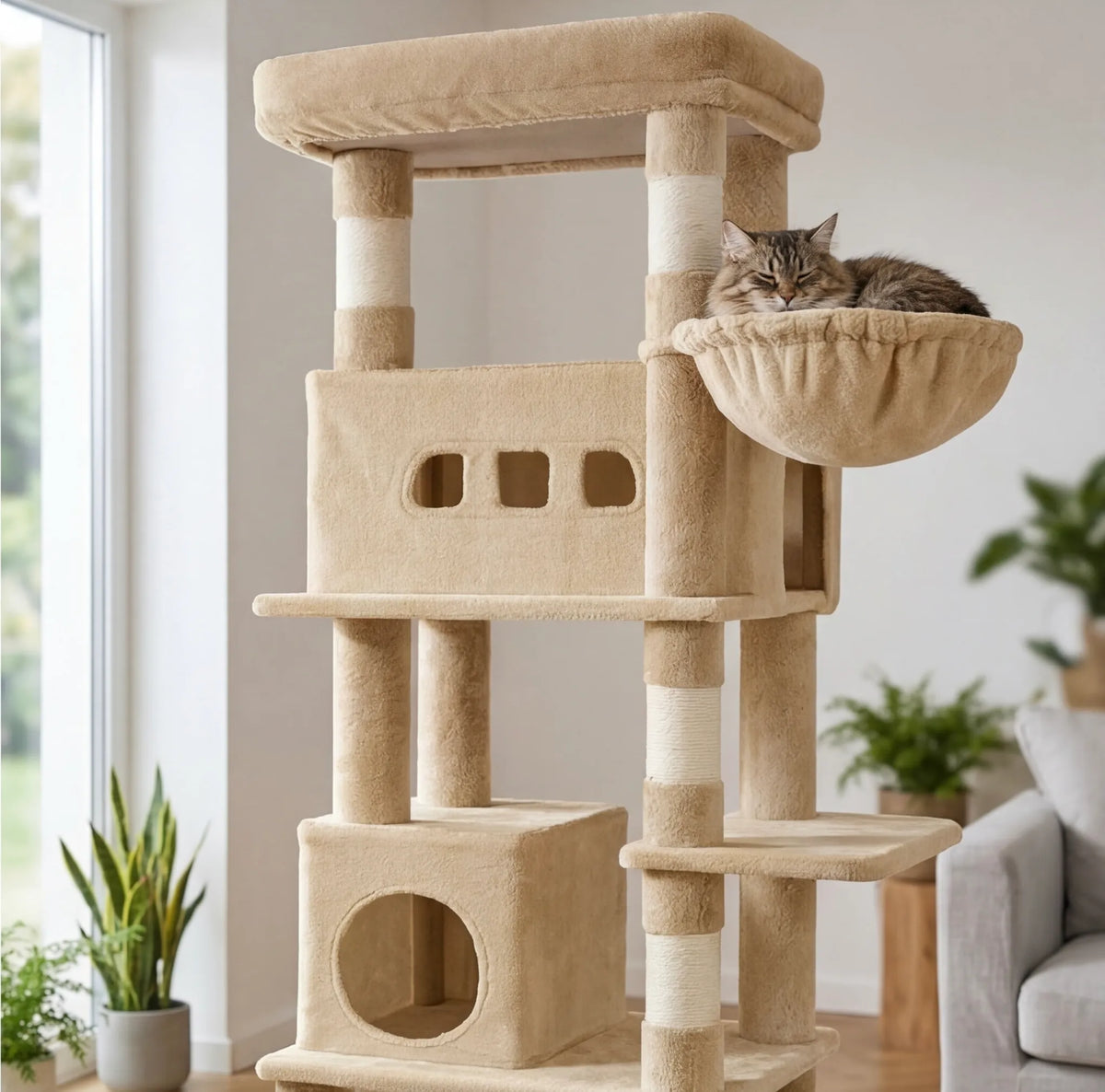 Arbre à chat XXL 210 cm pour très grands chats – vue 4