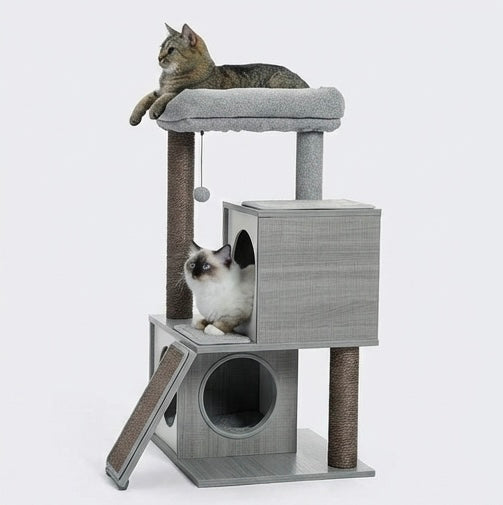 Arbre à chat double cabane