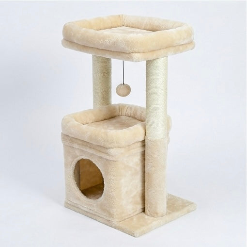Petit arbre à chat compact avec niche douillette