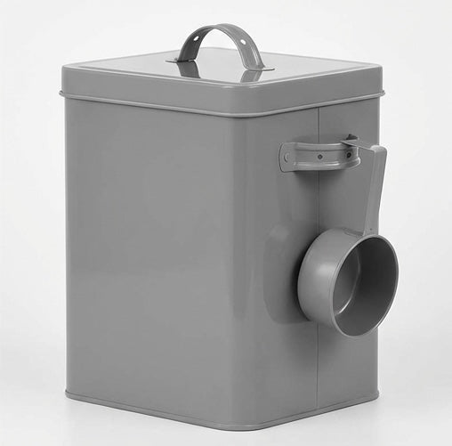 Large Capacity Metal Cat Food Storage Container - Airtight with Lid and Spoon