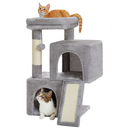 Arbre à chat double niche avec rampe