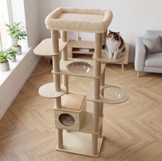 Arbre à chat géant 180cm beige