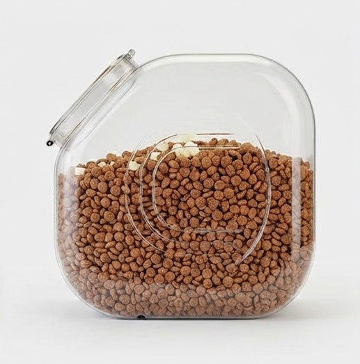 Großer, luftdichter und transparenter Katzenfutterbehälter (5/10 kg) mit integriertem Becher