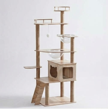 Arbre à Chat en Sisal - Tour Multi-Niveaux avec Griffoirs et Jouets