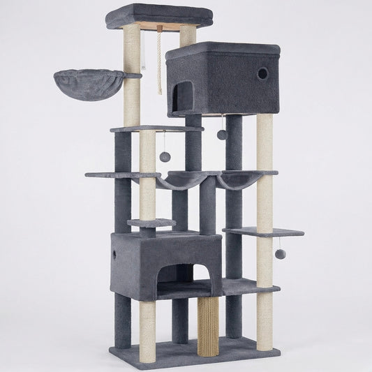 Arbre à chat XXL 200cm gratte-ciel 9 niveaux