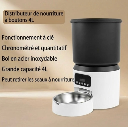 Distributeur automatique chat 4L – caméra HD & son bidirectionnel