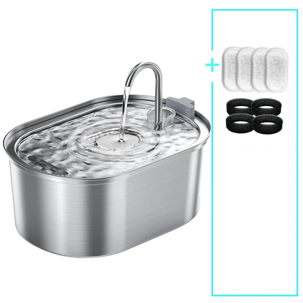 Trinkbrunnen für Katzen aus Edelstahl – 304 – 3,2 l & intelligenter Sensor