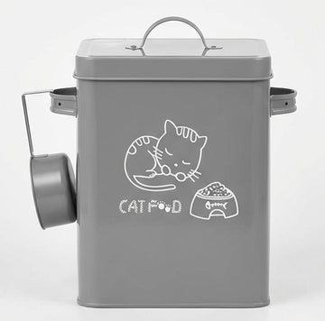 Boîte Rangement Croquettes Chat Métal Grande Capacité - Hermétique avec Couvercle et Cuillère