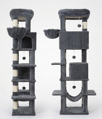 Arbre à Chat XXL 170 cm pour Maine Coon - Tour Multi-Niveaux avec Grand Perchoir et Tapis Lavable