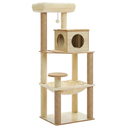 Beige cat tree, 143cm