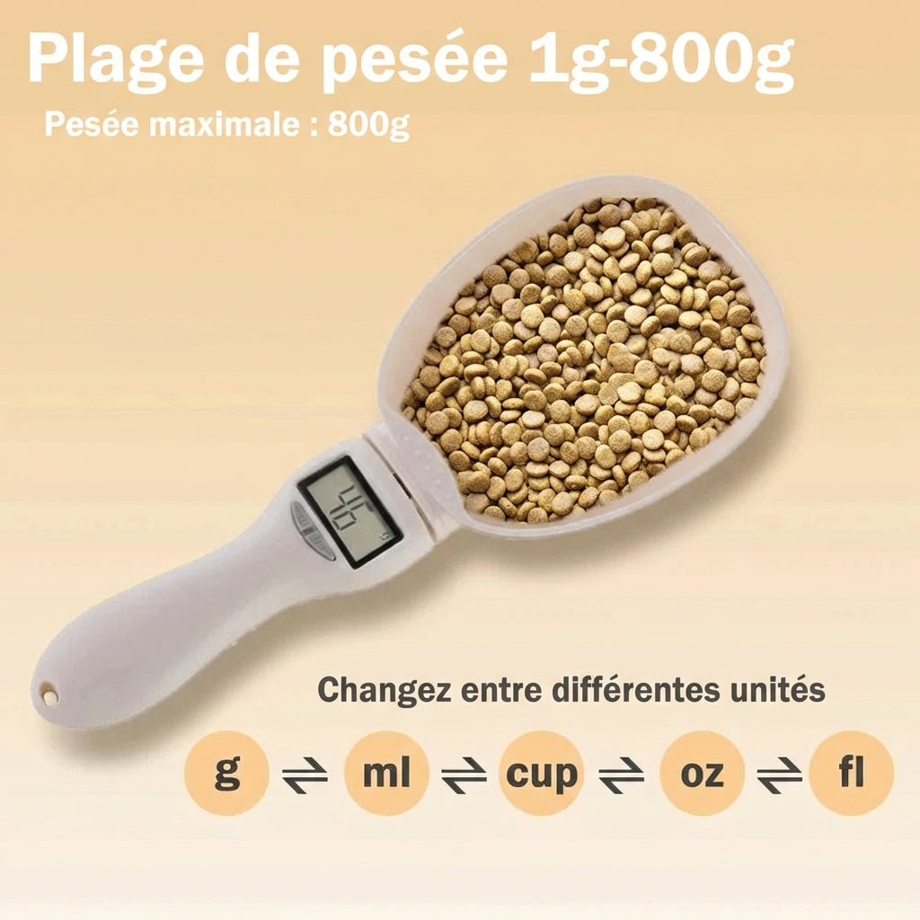 Elektronischer Messlöffel für Katzen – Digitale LED-Waage für präzises Portionieren von Trockenfutter