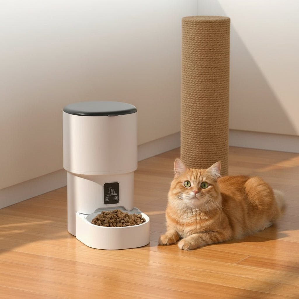 Distributeur automatique chat 4L – WiFi, caméra & friandises