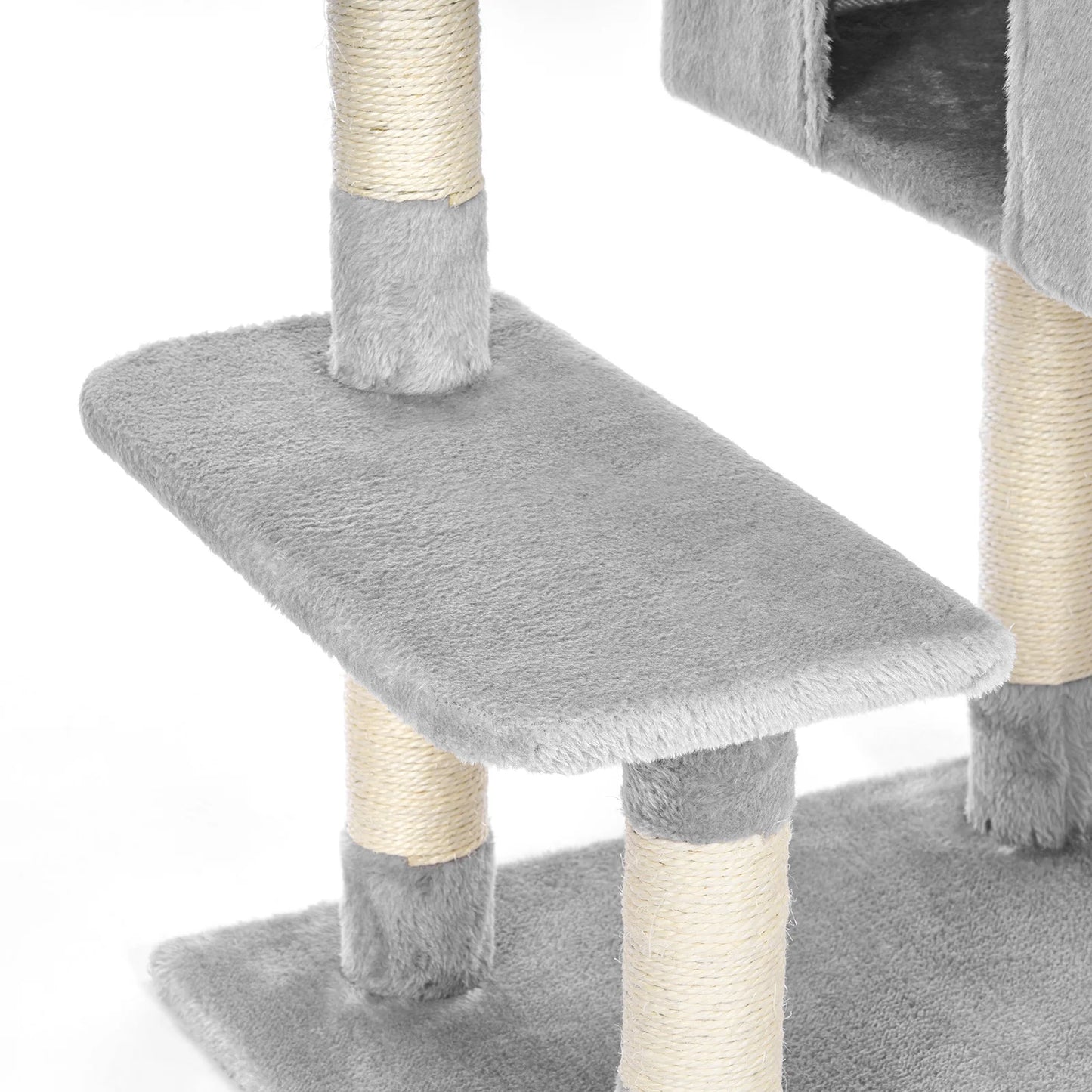 Arbre à chat 100 cm — 7 griffoirs, maison 3 portes et hamac