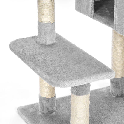 Arbre à chat 100 cm — 7 griffoirs, maison 3 portes et hamac