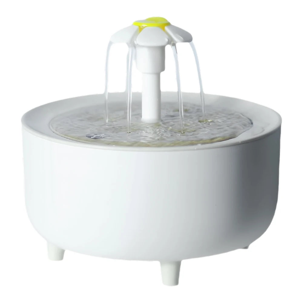 Fontaine à eau pour chat 1,2L design fleur - 3 modes de flux