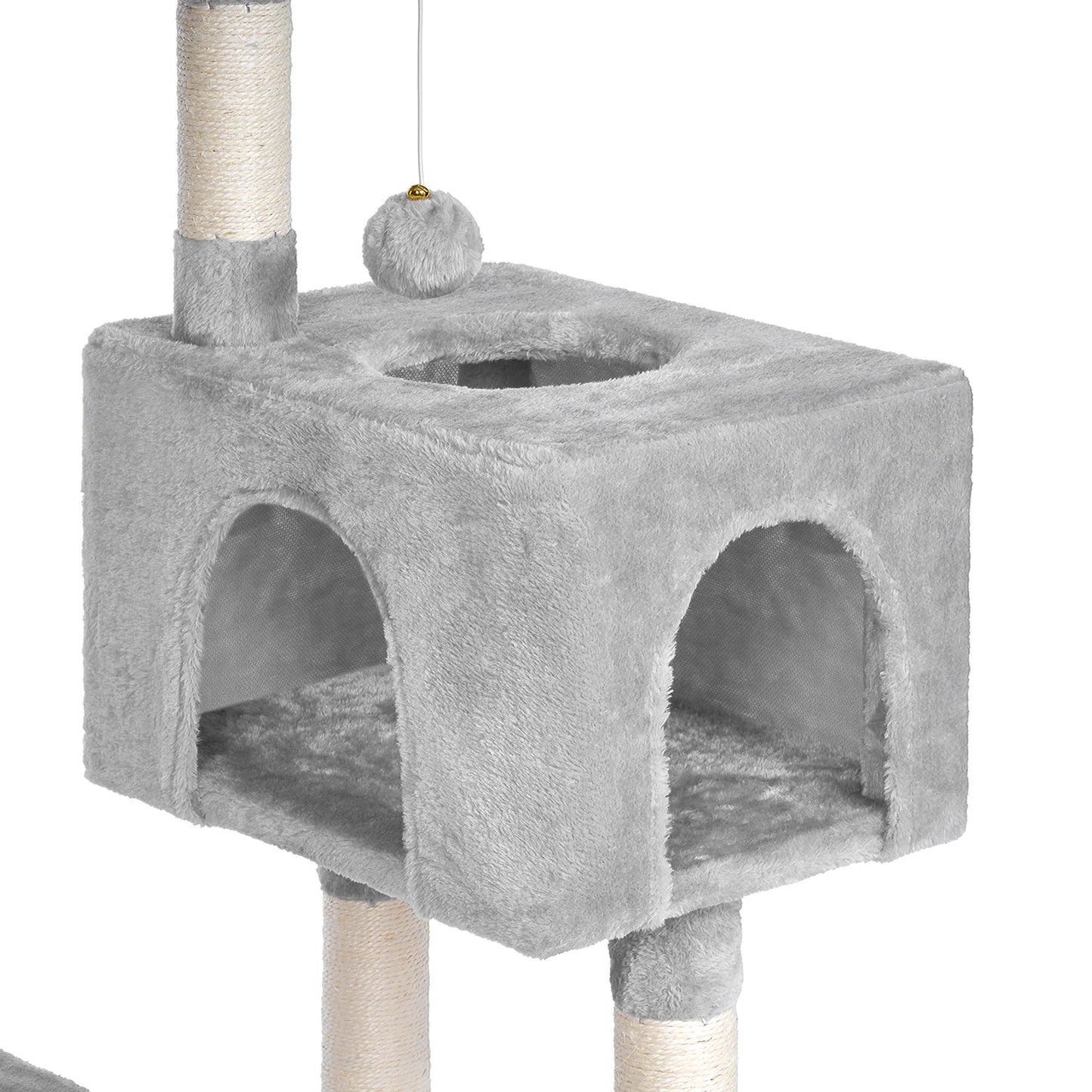 Arbre à chat 100 cm — 7 griffoirs, maison 3 portes et hamac