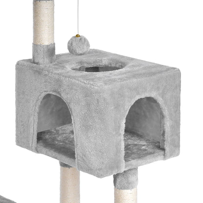 Arbre à chat 100 cm — 7 griffoirs, maison 3 portes et hamac
