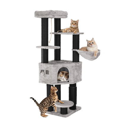 Mont Blanc — XXL Cat Tree 157 cm, 8 Scratching Posts & House
