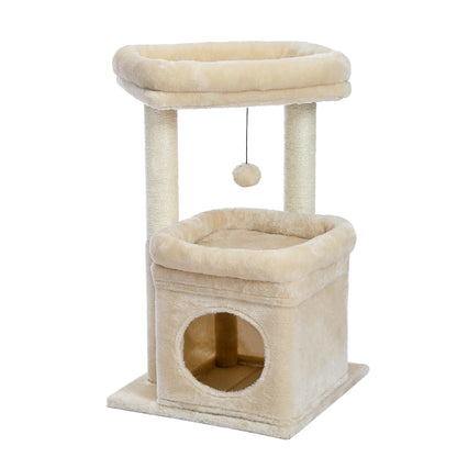 Petit arbre à chat compact avec niche douillette