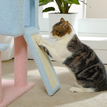 La Marguerite — Arbre à Chat 120 cm Perchoir Fleur & Niche 3 Portes