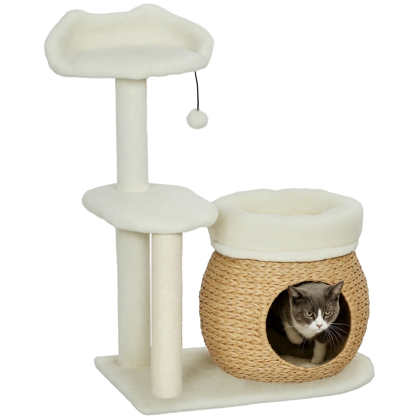 Le Magnolia — Arbre à Chat 79 cm Maison Ronde & 2 Lits Suspendus