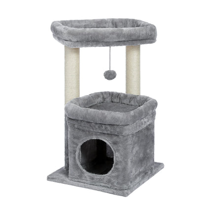 Petit arbre à chat compact avec niche douillette