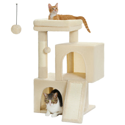 Arbre à chat double niche avec rampe