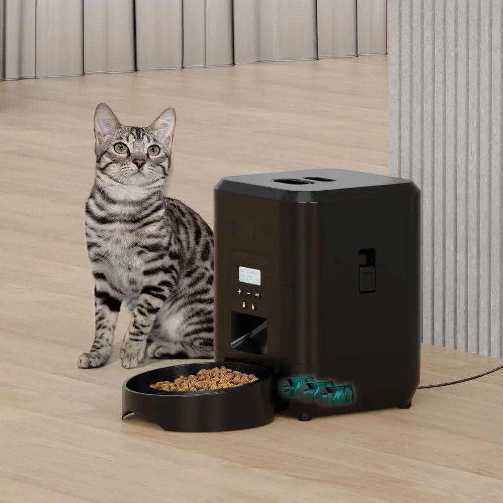 Distributeur automatique chat – WiFi, slow-feeding & portions