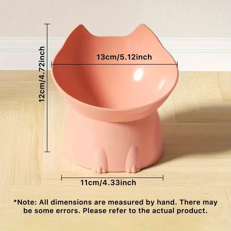 Gamelle Chat Surélevée Anti-Basculement - Bord Incliné Protection Cervicale 5 Couleurs