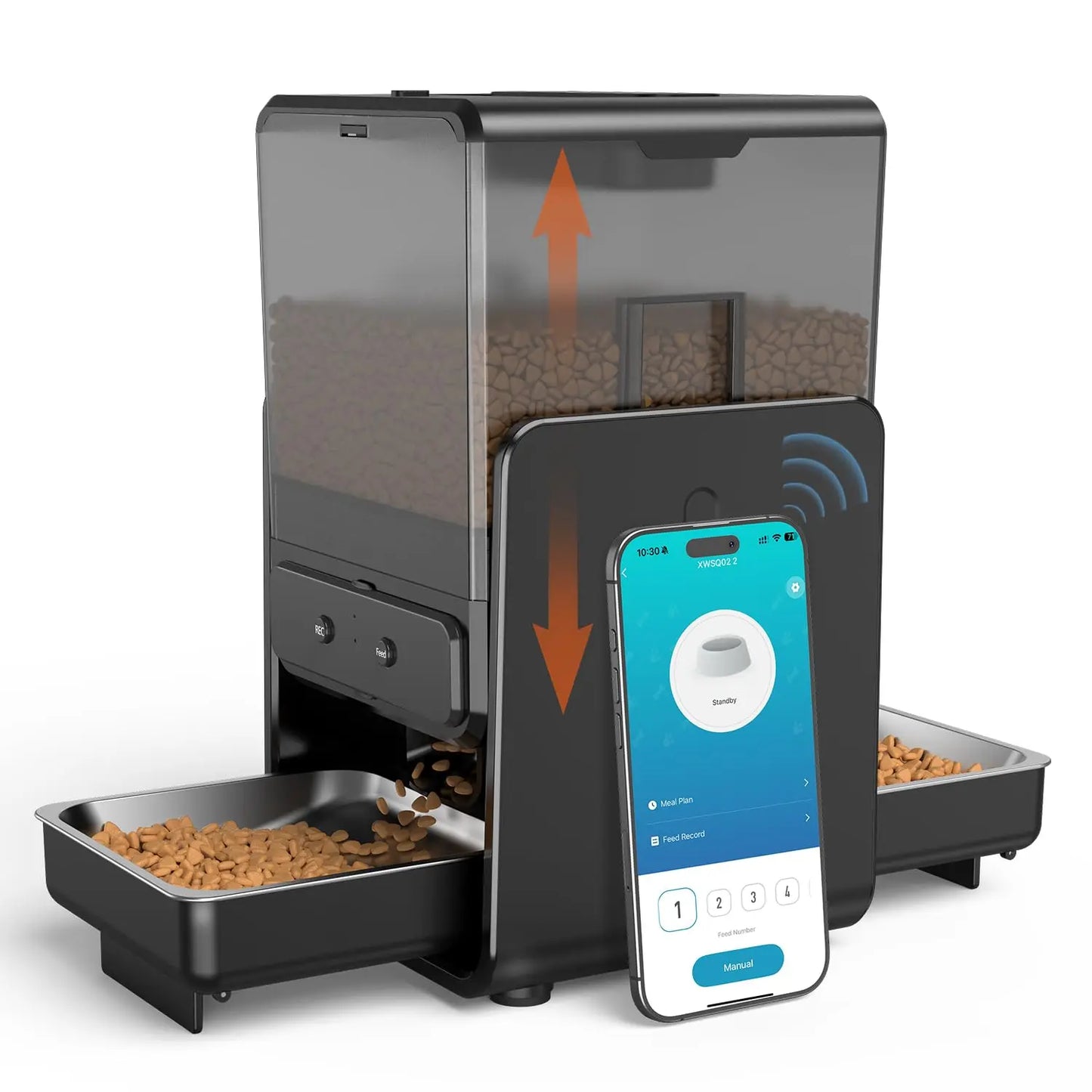 Distributeur automatique double gamelle – 5L, WiFi & batterie 45j