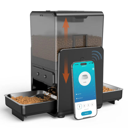 Distributeur automatique double gamelle – 5L, WiFi & batterie 45j