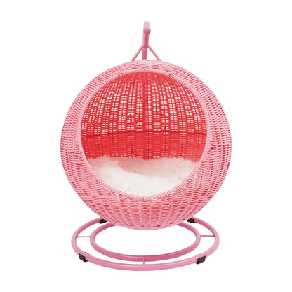 Handgeflochtene Katzenschaukel aus Rattan