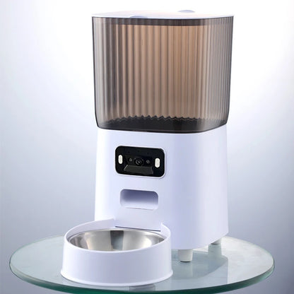Distributeur automatique chat 5L – double gamelle, WiFi & caméra
