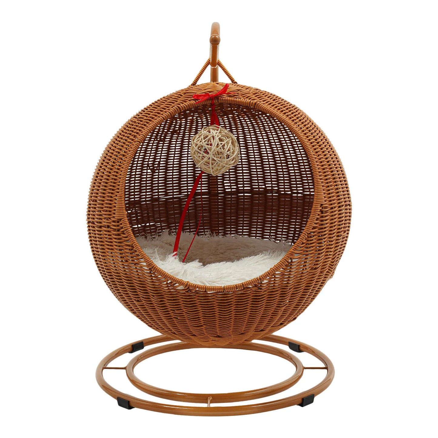 Handgeflochtene Katzenschaukel aus Rattan