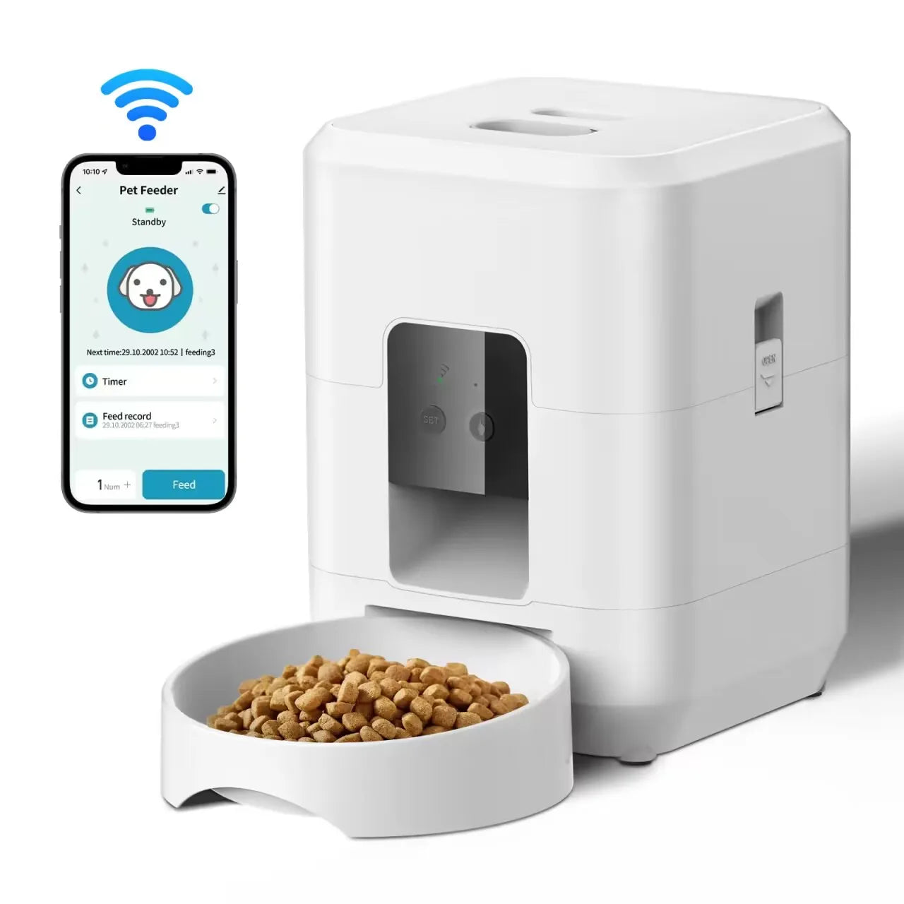 Distributeur automatique chat – WiFi, slow-feeding & portions