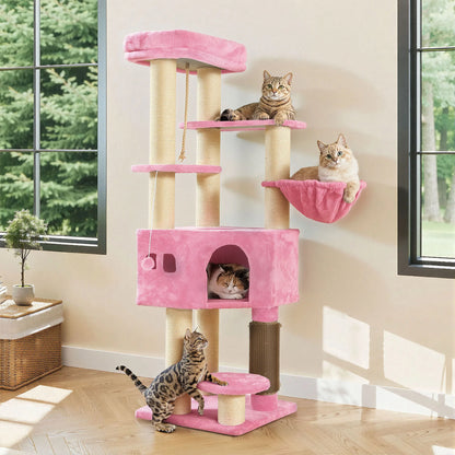Mont Blanc — XXL Cat Tree 157 cm, 8 Scratching Posts & House