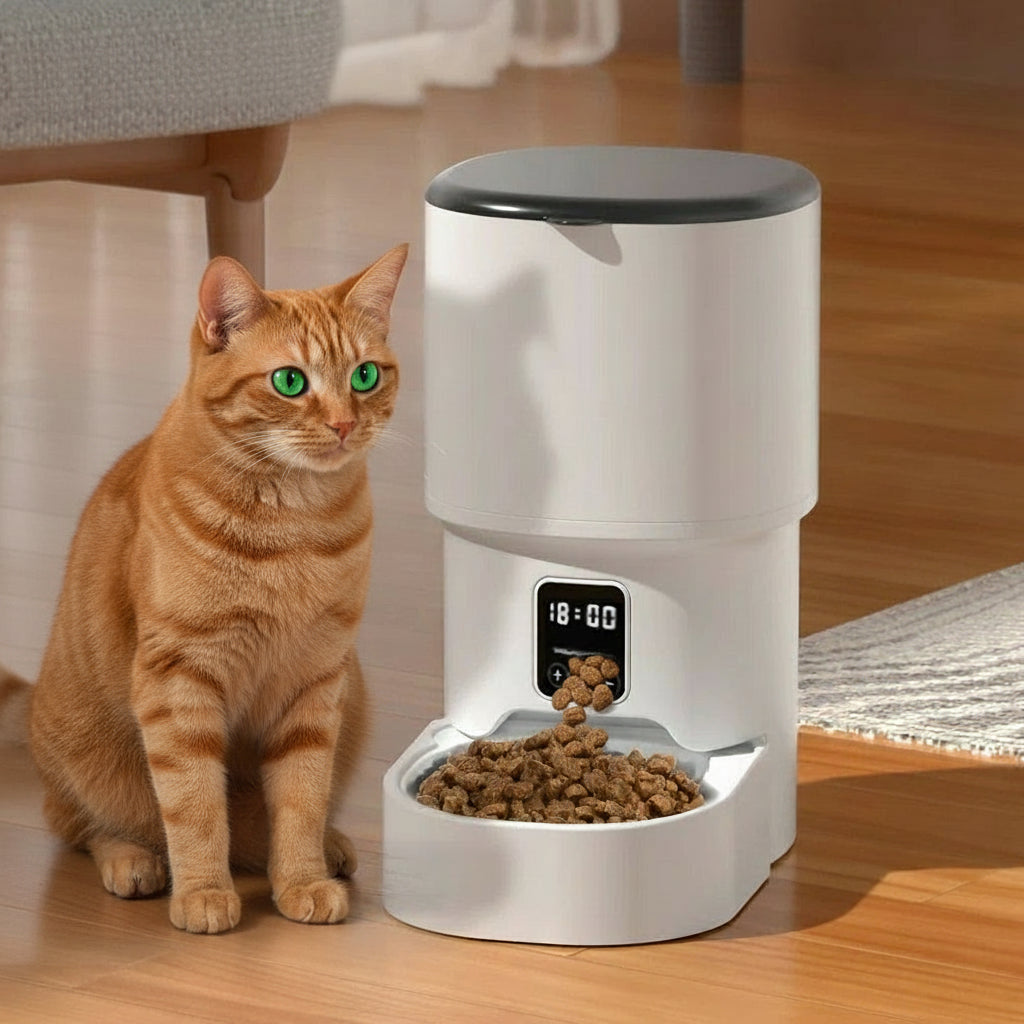 Distributeur automatique chat 4L – WiFi, caméra & friandises