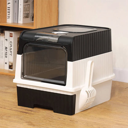 Maison de toilette fermée pour chat avec contrôle odeurs