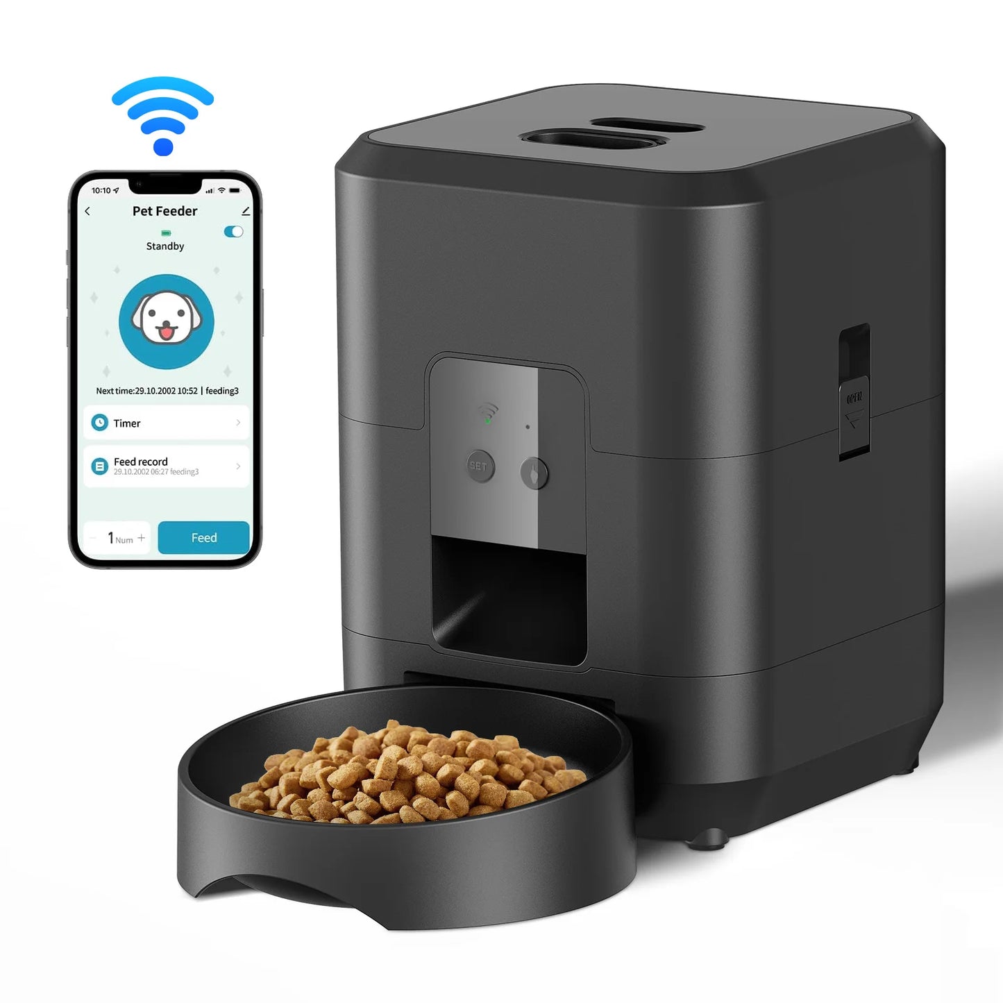 Distributeur automatique chat – WiFi, slow-feeding & portions